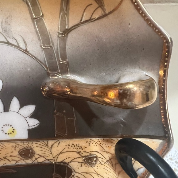 Japanese Set of 2 Vintage Trinket Dishes with Finger Hsndle - Picture 10 of 10